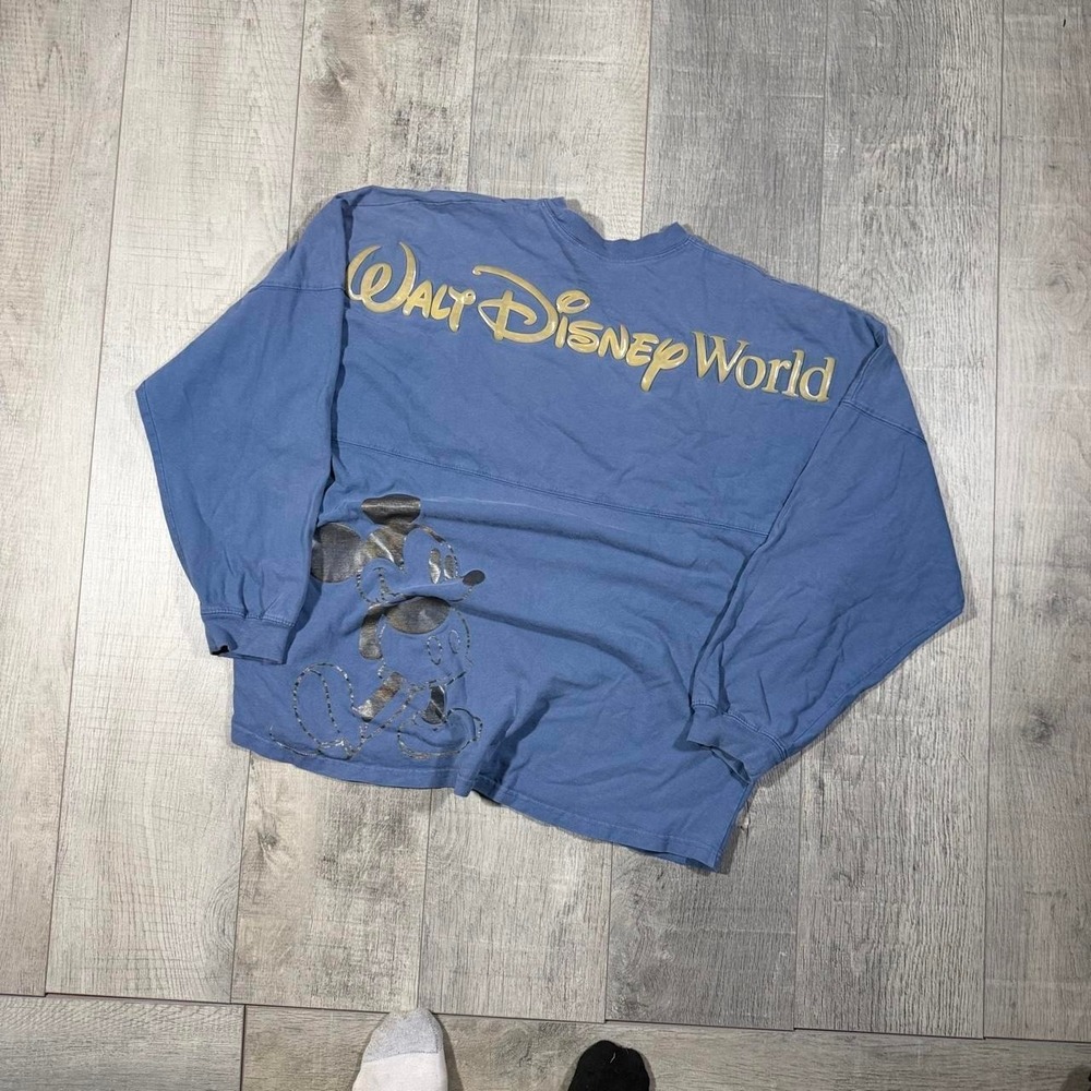 Y2K style blue and gold Walt Disney world Mickey Mouse spirit jersey 50th